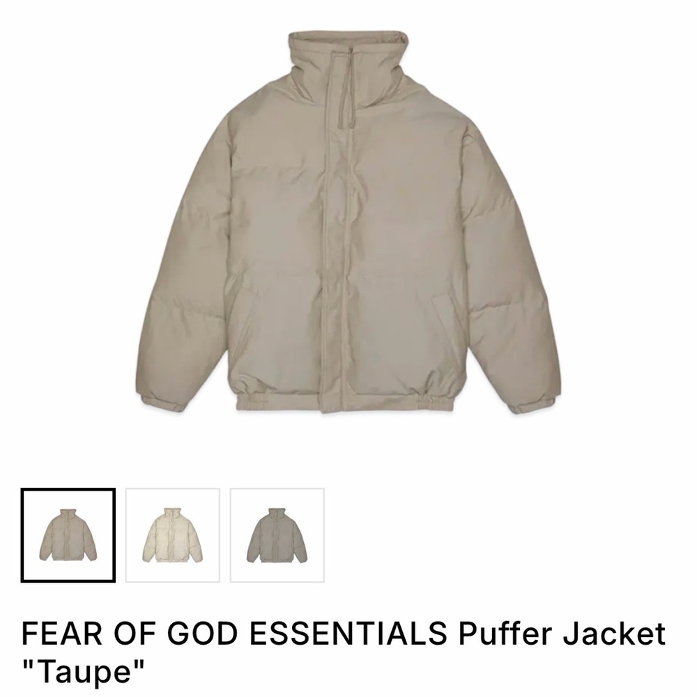 Essentials Taupe Puffer Jacket - image 1